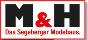 Logo des M&H Modehaus: Eleganz in Mode. Logo von M&H Modehaus in Rot und Schwarz.