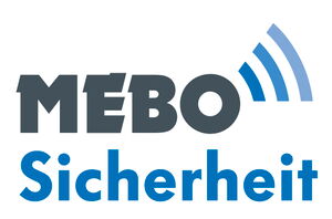 Logo von Mebo Sicherheit in Blau und Grau Mebo Sicherheit Logo in Blau und Grau