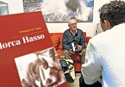 Wolfgang Fabian im Interview mit Jakob Baumer.Foto: ohe