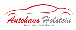 Logo von Autohaus Holstein mit stilisiertem Autodesign.