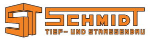Logo Schmidt Tief- und Straßenbau Schriftzug in Orange