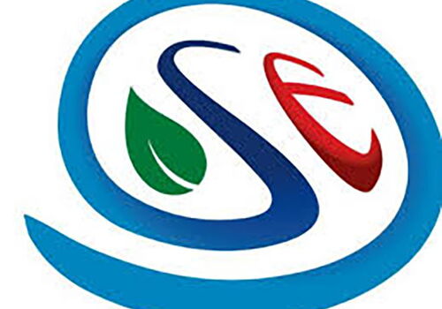 Logo des Kreis Segeberg in Kreisform mit Blatt und Farben.