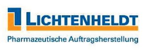 Logo von Lichtenheldt mit Schriftzug in Blau und Orange