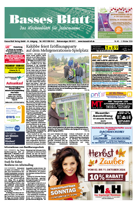 Titelblatt Basses Blatt 01.10.2026