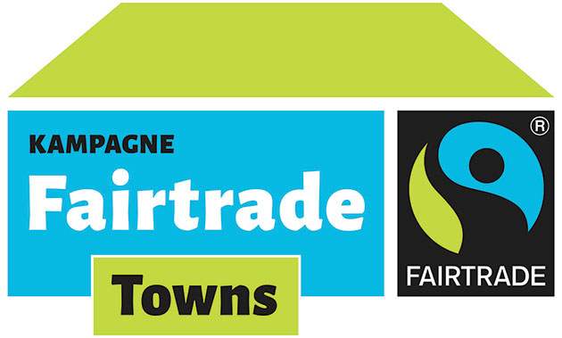 Logo der Kampagne Fairtrade Towns mit Fairtrade-Symbol